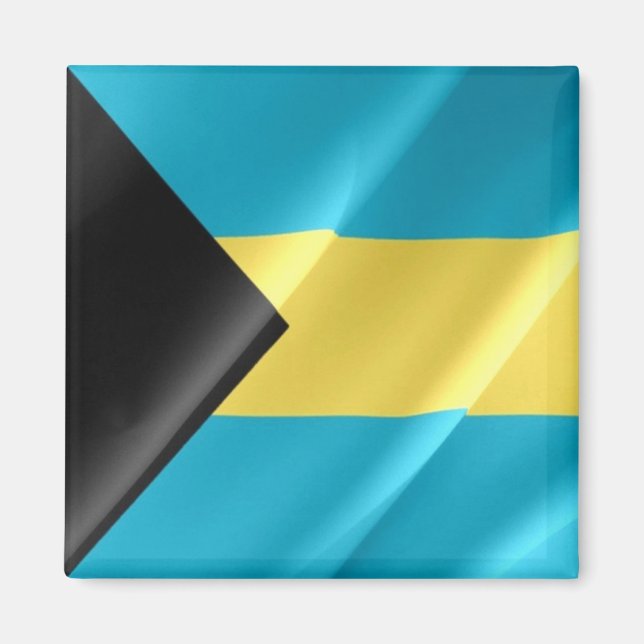 Aimant zBS002 BAHAMAS, Drapeau, Amérique, Réfrigérateur (Devant)