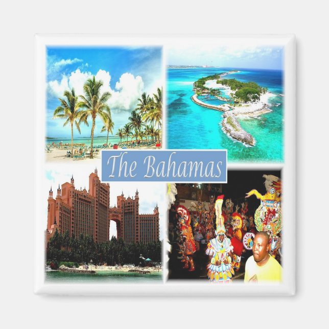Aimant zBS004 BAHAMAS mosaïque, Amérique, réfrigérateur (Devant)