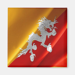 Aimant zBT002 Bhoutanais agitant FLAG Bhutan, Fridge