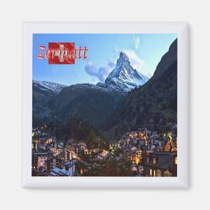 Aimant zCH036 ZERMATT Panorama Suisse - Réfrigérateur