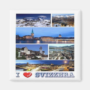 Aimant zCH050 I LOVE Svizzera - Réfrigérateur