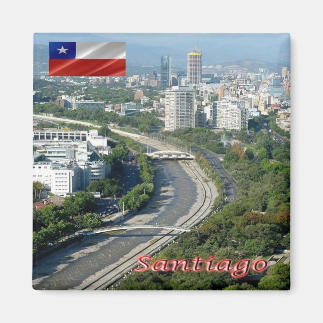 Aimant zCL020 SANTIAGO, Rio Mapocho, Chili, réfrigérateur (Devant)