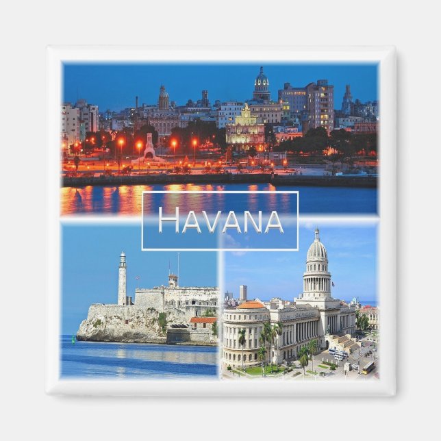 Aimant zCU003 HAVANA, Mosaïque, Cuba, Amérique, Frigo (Devant)
