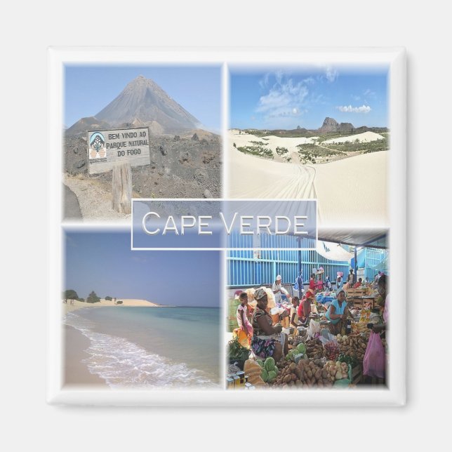 Aimant zCV24 CAPE VERDE, Mosaïque, Afrique, Réfrigérateur (Devant)
