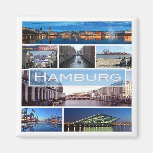 Aimant zDE003 mosaïque de HAMBURG en Allemagne Europe, Fr (Devant)