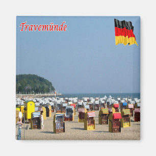 Aimant zDE035 TRAVEMÜNDE BEACH Allemagne, Réfrigérateur
