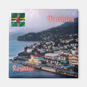 Aimant zDM004 ROSEAU, Panorama, Dominique, Amérique, Frig