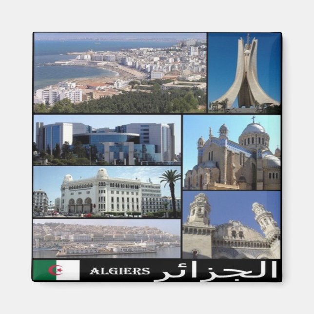 Aimant zDZ008 ALGERI, Mosaïque, Algérie, Afrique, Frigo (Devant)