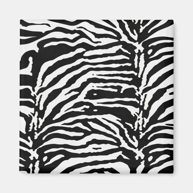 Aimant Zebra Camouflage Motif artistique noir et blanc (Devant)