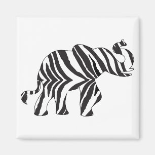 Aimant Zebra Print Elephant