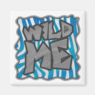 Aimant Zebra Silhouette bleu et blanc