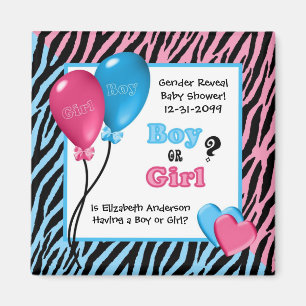 Aimant Zebra tendance Imprimer Baby shower de révélation 