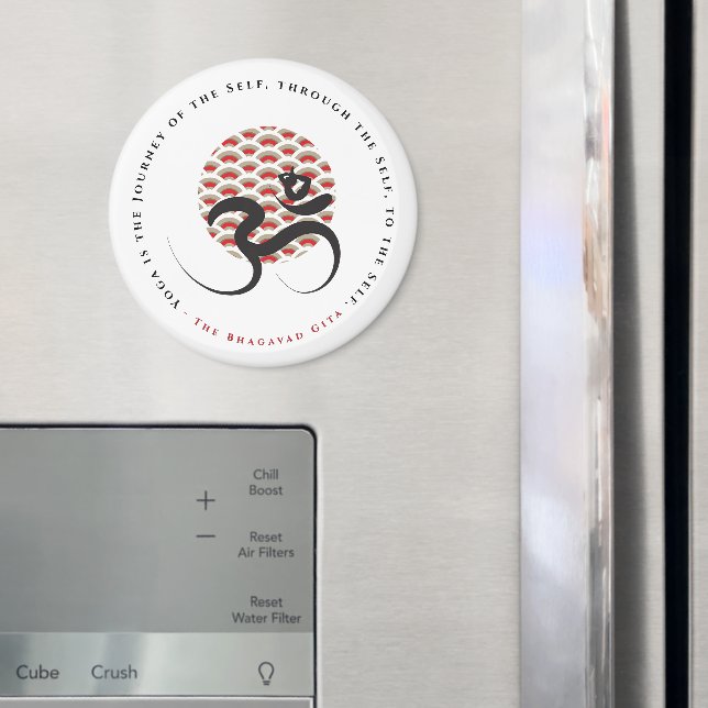 Aimant Zen Asiatique Rouge Soleil Yoga Moderne Calligraph (In situ (réfrigérateur))