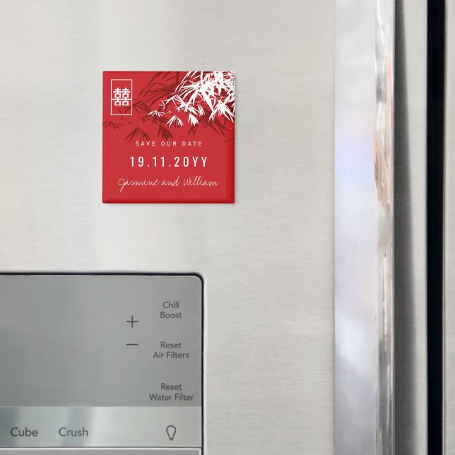 Aimant Zen Bambou Feuille Mariage Chinois Enregistrer La  (In situ (réfrigérateur))