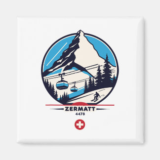 Aimant Zermatt 4478 - Ski sur le Problemhorn 