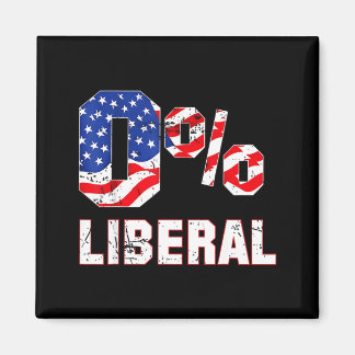Aimant Zéro Pour Cent 0% Libéral Drapeau Usa Vintage Humo