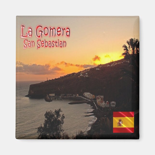 Aimant zES029 LA GOMERA Sunset Spain, Fridge (Devant)