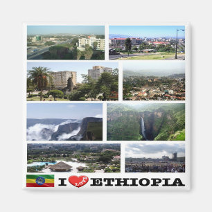 Aimant zET015 ETHIOPIE I Love, Mosaïque, Afrique, Réfrigé