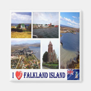 Aimant zFK003 FALKLAND Îles I Love, Mosaic, Fridge