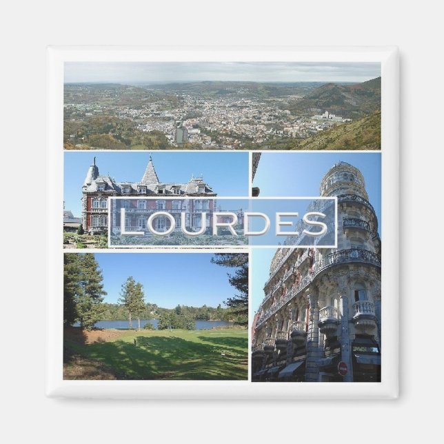 Aimant zFR039 LOURDES, France, Réfrigérateur (Devant)