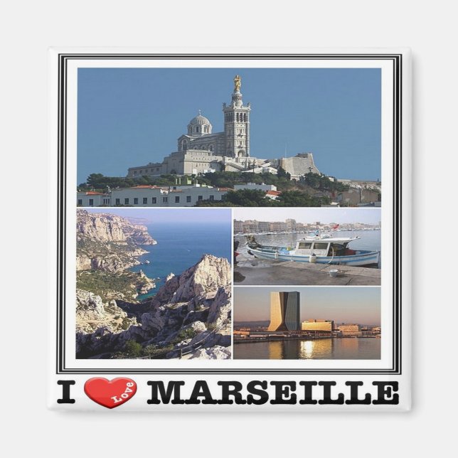Aimant zFR139 MARSEILLE "I Love", France, Fridge (Devant)