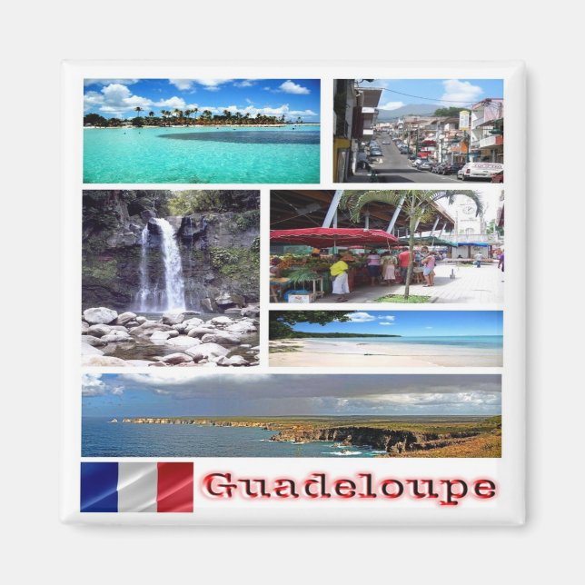 Aimant zGP003 mosaïque de GUADELOUPE, Caraïbes, réfrigéra (Devant)
