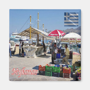Aimant zGR102 MYKONOS, Port Market, Grèce, Frigo