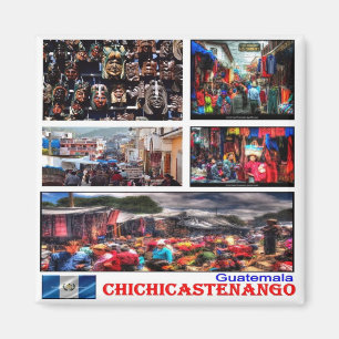 Aimant zGT003 CHICHICASTENANGO, Mosaïque, Guatemala, Réfr