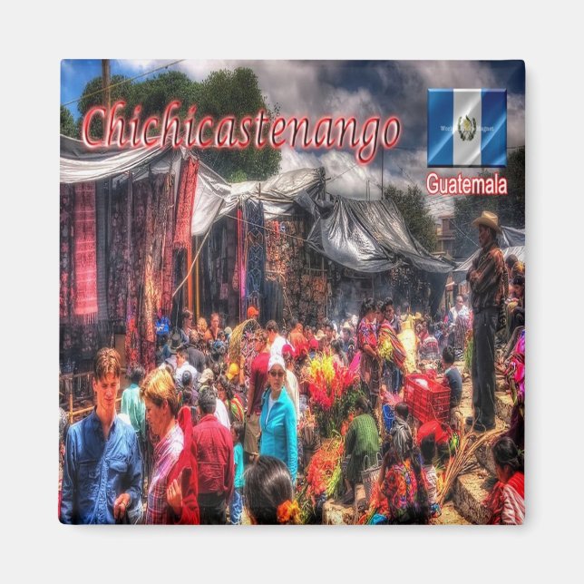 Aimant zGT007 CHICHICASTENANGO, Guatemala, Amérique, Réfr (Devant)