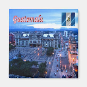 Aimant zGT024 GUATEMALA City, Central Park, coucher du so