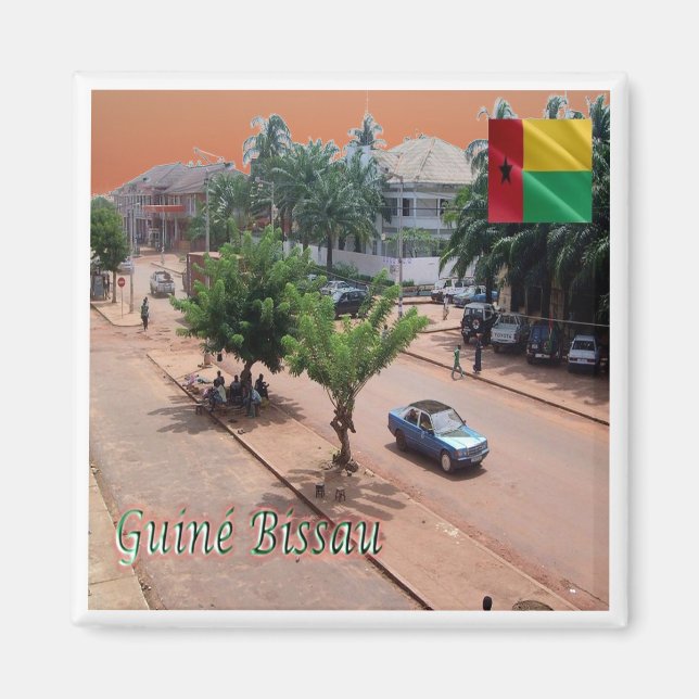 Aimant zGW003 BISSAU, Guinée Bissau, Centre-ville, Réfrig (Devant)