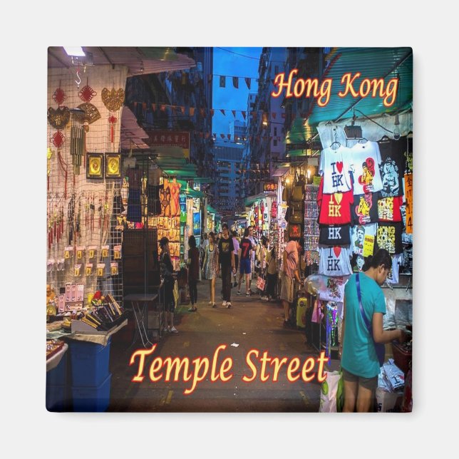 Aimant zHK006 Hong Kong TEMPLE STREET Night Market (Devant)