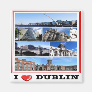 Aimant zIE009 DUBLIN - I Love - Mosaic - Irlande -