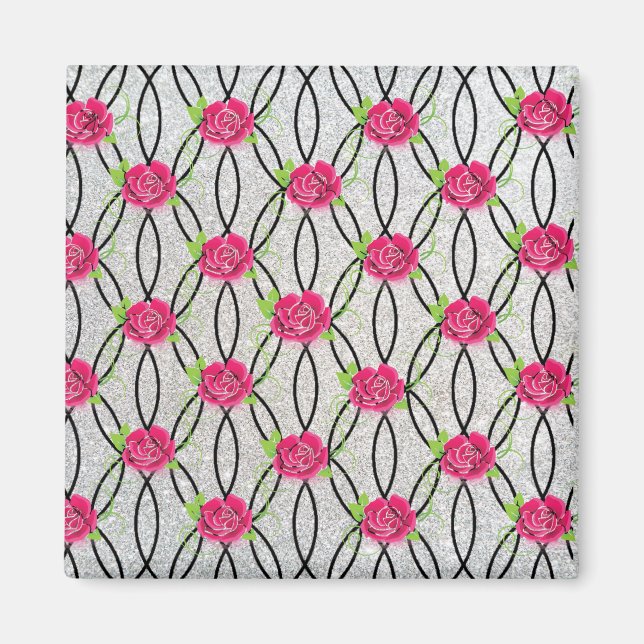 Aimant Zig Zag Motif, fleur (Devant)