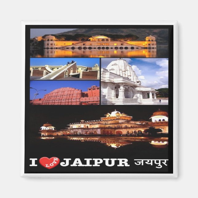 Aimant zIN003 j'aime JAIPUR Inde, Asie, Fridge (Devant)