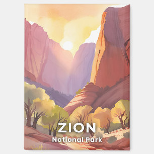Aimant Zion National Park   Aquarelle de voyage