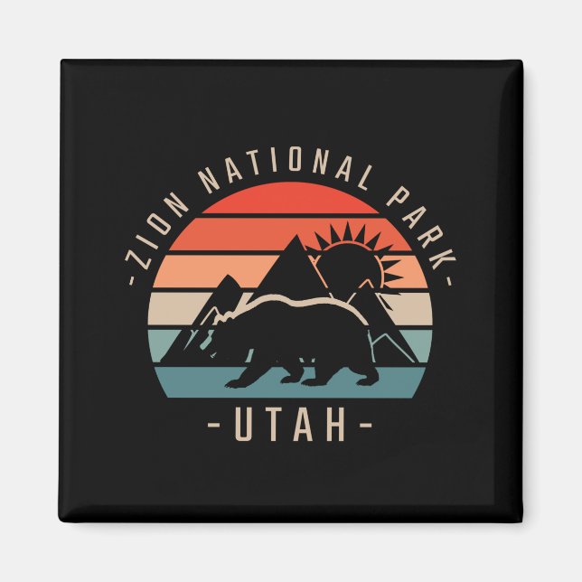 Aimant Zion National Park Retro (Devant)
