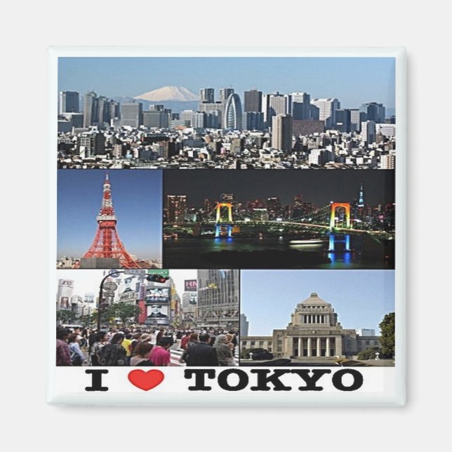 Aimant zJP003 j'aime TOKYO, Japon, Asie, Fridge (Devant)