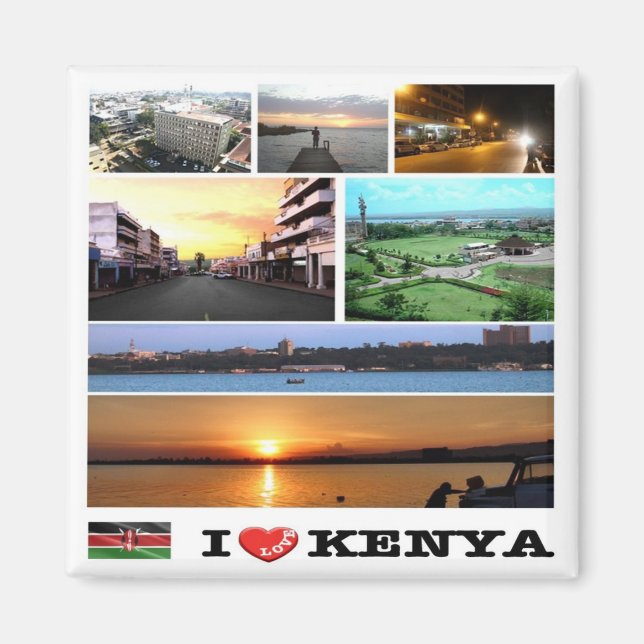 Aimant zKE010 KENYA I Love, Mosaïque, Afrique, Réfrigérat (Devant)