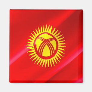 Aimant zKG002 Kirghiz agitant le DRAPEAU Kirghizistan, Fr