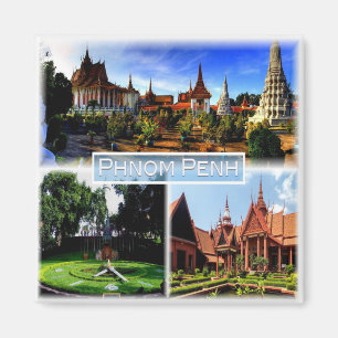 Aimant zKH003 PHNOM PENH, Pagode d'argent, Cambodge, Réfr