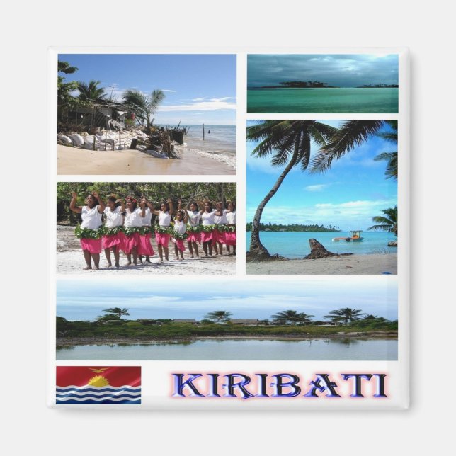 Aimant ZKI003 KIRIBATI, MOSAIC, Océanie, Réfrigérateur (Devant)