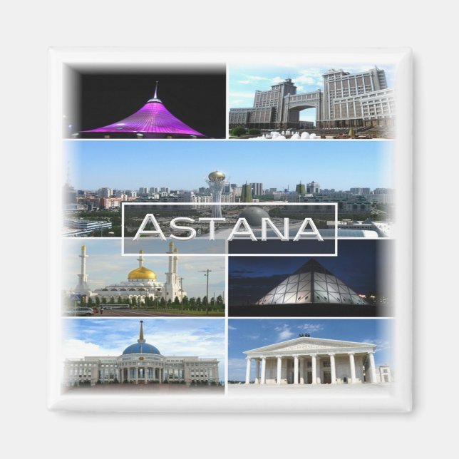 Aimant zKZ004 ASTANA mosaïque, Kazakhstan, Asie, réfrigér (Devant)