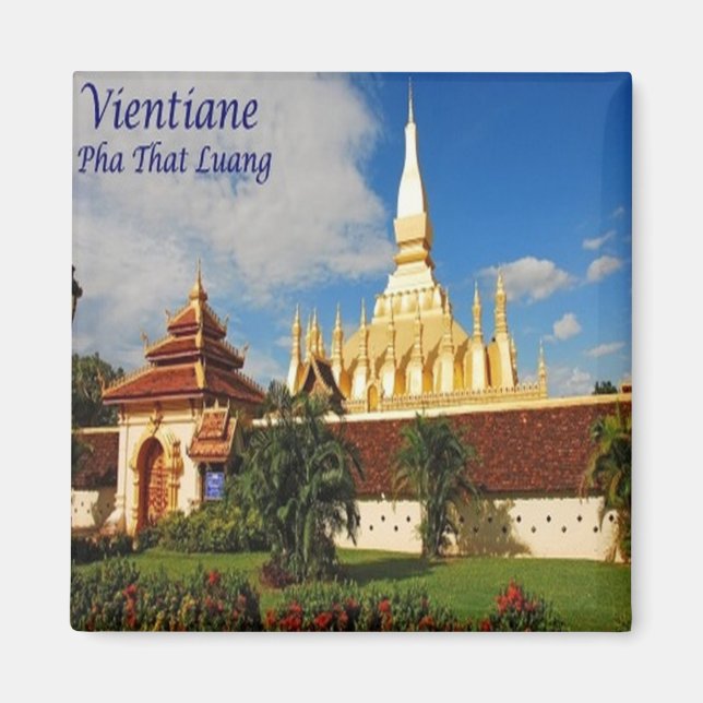 Aimant zLA005 PHA QUI LUANG Vientiane, Laos Asie, Fridge (Devant)