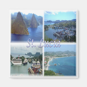 Aimant zLC003 SAINT LUCIA, Mosaic, America, Fridge