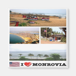 Aimant zLR008 MONROVIA I Love, Mosaic, Liberia, Fridge