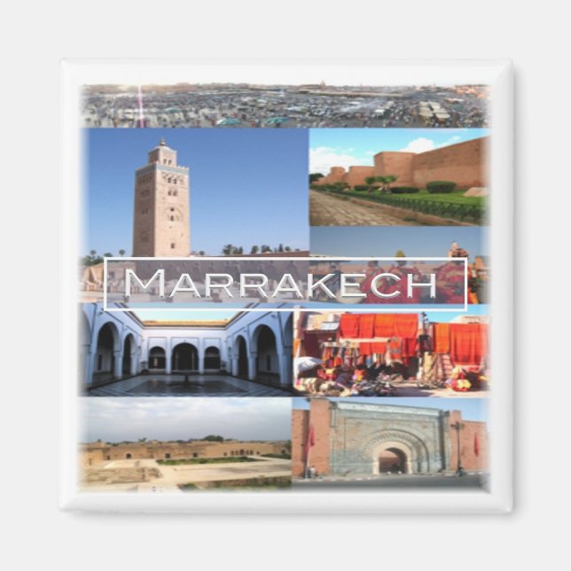 Aimant zMA015 MARRAKECH, Maroc, Afrique, Fridge (Devant)
