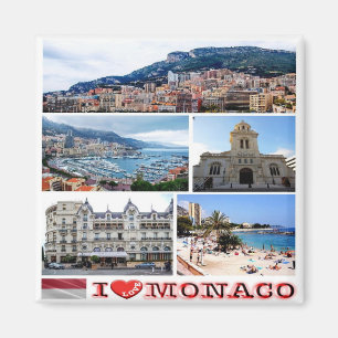 Aimant zMC037 MonACO collage "I Love", Fridge