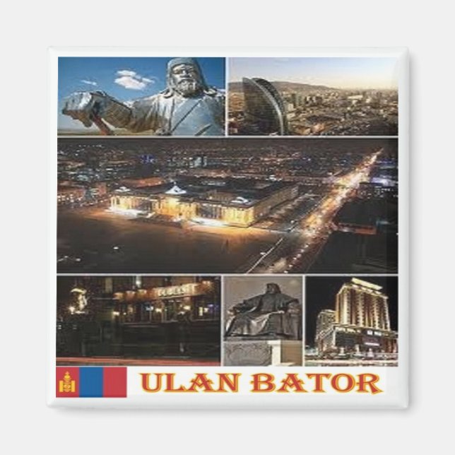 Aimant zMN004 ULAN BATOR, Mongolie, Asie, Frigo (Devant)