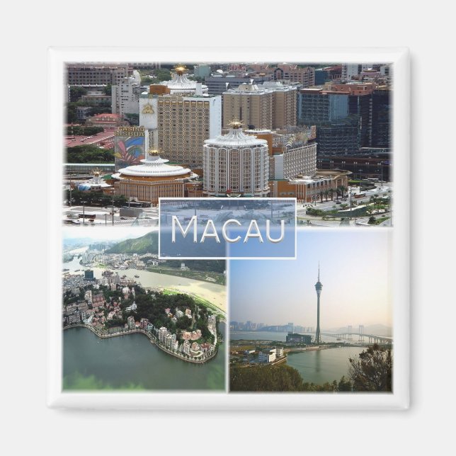 Aimant zMO004 MACAU ou MACAO, Asie, réfrigérateur (Devant)